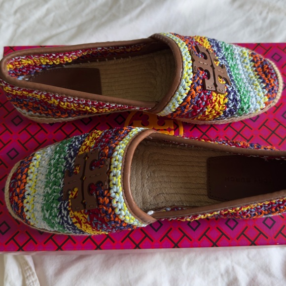 Tory Burch Everly Crochet Espadrilles Multicolor Flats Size 7.5 - Picture 7 of 12